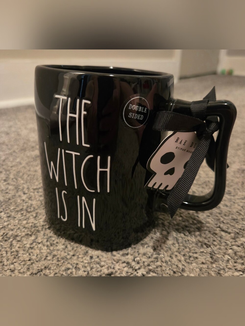Rae Dunn 'The Witch Is In' Mug with Black Cat Design